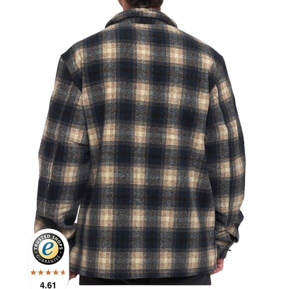 Dues Ex Machina The Piston Wool Shirt Lightweight Coat Jacket Plaid Men's Size L - Picture 2 of 14